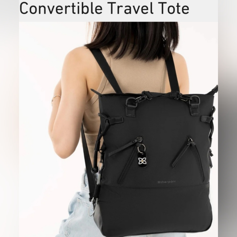Sherpani Women Travel Tote Black/Black Snake NWT